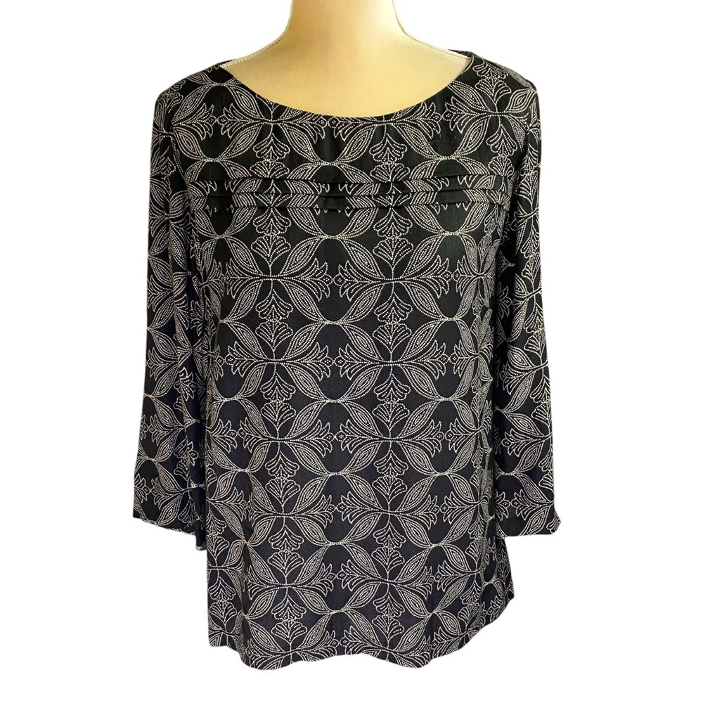 Toast Black and White Patterned Top Blouse